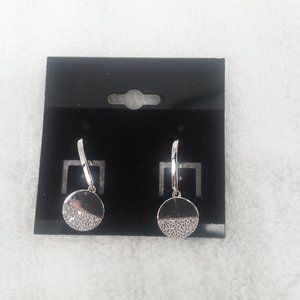 A925 Sterling Silver Drop Earrings with Rhinestones